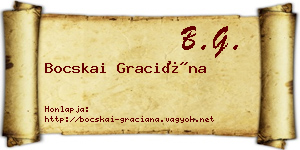 Bocskai Graciána névjegykártya